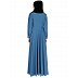 Umbrella abaya with potli buttons neck design- French Blue Umbrella abaya with potli buttons neck design- French Blue